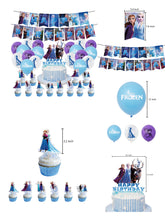 Load image into Gallery viewer, 16 Fro•zen theme birthday  party decorations