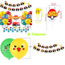 Load image into Gallery viewer, 18 Poke•mon theme birthday  party decoration