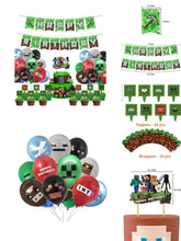 Load image into Gallery viewer, 33 Mine•craft theme birthday  party decoration