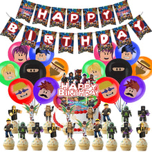 Load image into Gallery viewer, 13 Ro•blox theme birthday  party decorations
