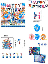 Load image into Gallery viewer, 06 So•nic theme birthday  party decoration