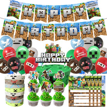 Load image into Gallery viewer, 33 Mine•craft theme birthday  party decoration
