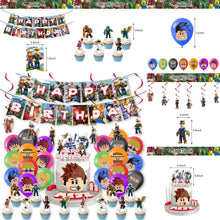 Load image into Gallery viewer, 13 Ro•blox theme birthday  party decorations
