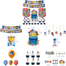 Load image into Gallery viewer, 06 So•nic theme birthday  party decoration