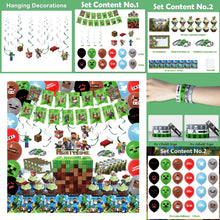 Load image into Gallery viewer, 33 Mine•craft theme birthday  party decoration