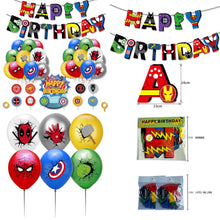 Load image into Gallery viewer, 301 Superhero theme birthday  party decoration