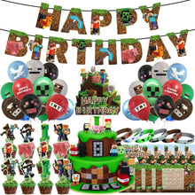 Load image into Gallery viewer, 33 Mine•craft theme birthday  party decoration