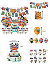 Load image into Gallery viewer, 89 Cars theme birthday party decoration