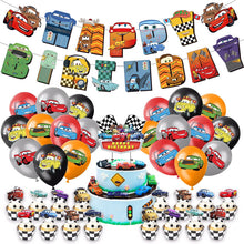 Load image into Gallery viewer, 89 Cars theme birthday party decoration