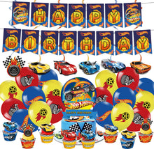 Load image into Gallery viewer, 68 Hot Wheels theme birthday  party decoration