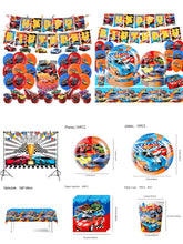 Load image into Gallery viewer, 68 Hot Wheels theme birthday  party decoration