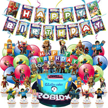 Load image into Gallery viewer, 13 Ro•blox theme birthday  party decorations