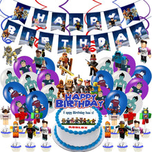 Load image into Gallery viewer, 13 Ro•blox theme birthday  party decorations