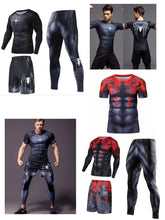 Load image into Gallery viewer, 304 Fashion sport clothes tight training clothes 3D printing superhero red spider gym gears