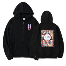Load image into Gallery viewer, BTS hoodies fashion clothes with zip