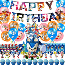 Load image into Gallery viewer, 06 So•nic theme birthday  party decoration
