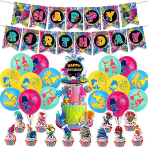 70 Trolls theme birthday  party decoration