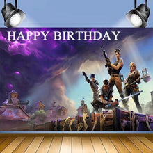 Load image into Gallery viewer, 04 Fort•nite Birthday party decoration background wall backdrops 3D printing tapestry post accessory
