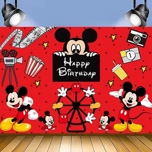 26 M•Mouse Birthday party decorations background wall backdrops 3D printing tapestry post accessory