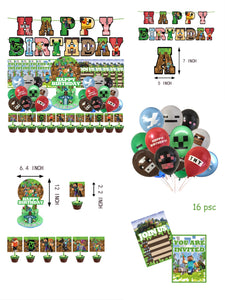 33 Mine•craft theme birthday  party decoration