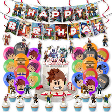 Load image into Gallery viewer, 13 Ro•blox theme birthday  party decorations
