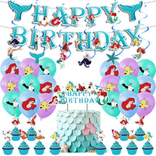Load image into Gallery viewer, 73 Mermaid theme birthday  party decoration
