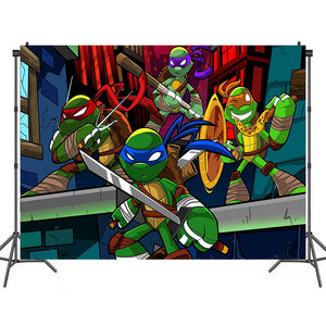 63 Ninja•Turtles Birthday party decoration background wall backdrops 3D printing tapestry post accessory