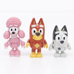 66 Blu·ey mini figures cake decoration kid toys