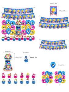 47 B Shark theme birthday  party decorations