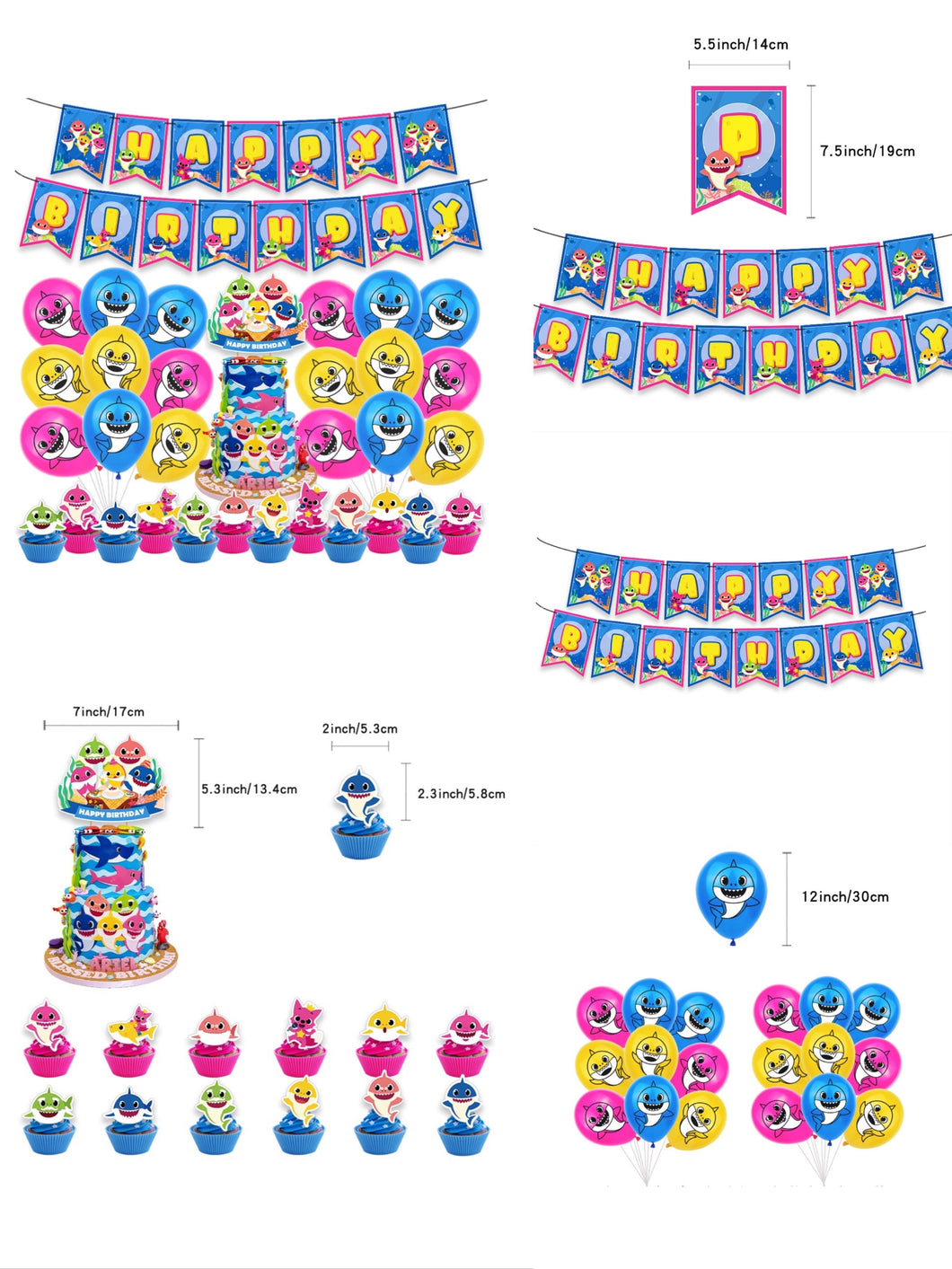 47 B Shark theme birthday  party decorations