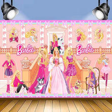 Load image into Gallery viewer, 37 Bar•Bie Birthday party decoration background wall backdrops 3D printing tapestry post accessory
