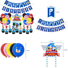 Load image into Gallery viewer, 06 So•nic theme birthday  party decoration
