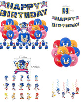 Load image into Gallery viewer, 06 So•nic theme birthday  party decoration

