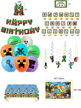 Load image into Gallery viewer, 33 Mine•craft theme birthday  party decoration
