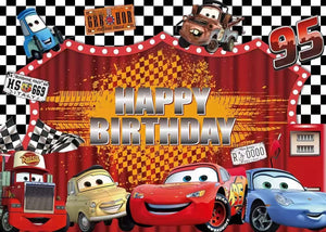 89 Cars Birthday party decoration background wall backdrops 3D printing tapestry post accessory
