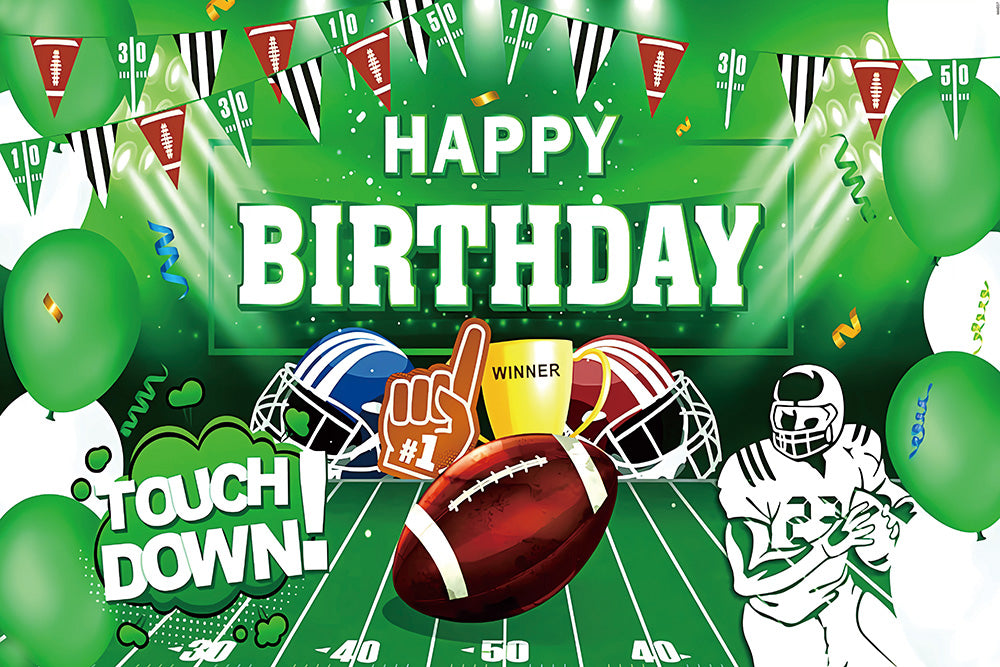 02 Football Birthday party decoration background wall backdrops 3D printing tapestry post accessory