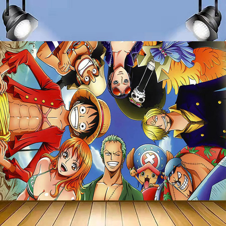 203 Anime One P Birthday party decoration background wall backdrops 3D printing tapestry post accessory