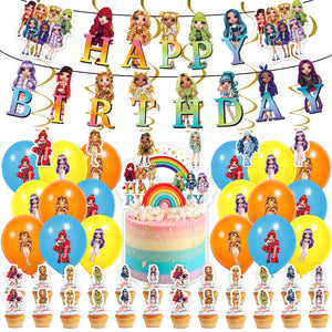 80 Rainbow H theme birthday  party decorations