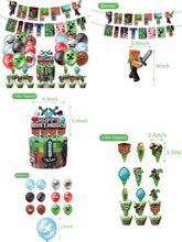 Load image into Gallery viewer, 33 Mine•craft theme birthday  party decoration
