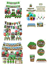 Load image into Gallery viewer, 33 Mine•craft theme birthday  party decoration
