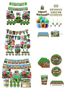 33 Mine•craft theme birthday  party decoration