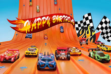 Load image into Gallery viewer, 68 Hot Wheels Birthday party decoration background wall backdrops 3D printing tapestry post accessory

