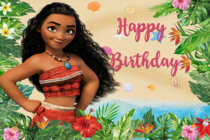 30 Moa•na Birthday party decoration background wall backdrops 3D printing tapestry post accessory