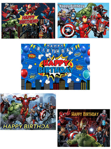 301 SuperHero Birthday party decoration background wall backdrops 3D printing tapestry post accessory