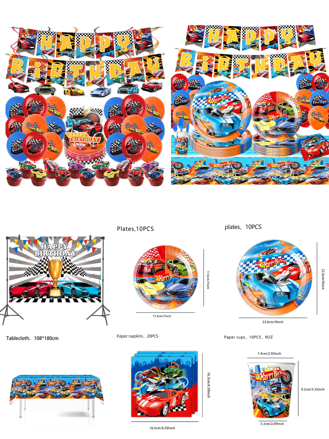 68 Hot Wheels theme birthday  party decoration