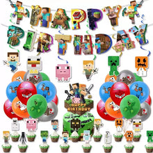 Load image into Gallery viewer, 33 Mine•craft theme birthday  party decoration

