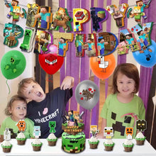 Load image into Gallery viewer, 33 Mine•craft theme birthday  party decoration
