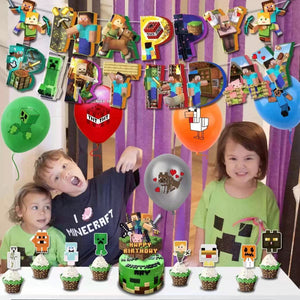 33 Mine•craft theme birthday  party decoration