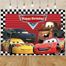 Load image into Gallery viewer, 89 Cars Birthday party decoration background wall backdrops 3D printing tapestry post accessory
