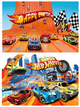 Load image into Gallery viewer, 68 Hot Wheels Birthday party decoration background wall backdrops 3D printing tapestry post accessory
